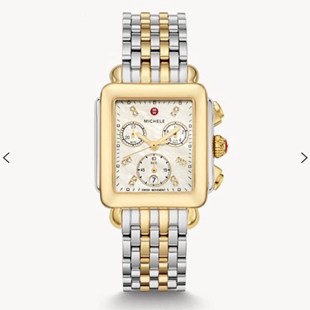 Deco Two-Tone 18K Gold Diamond Dial Watch